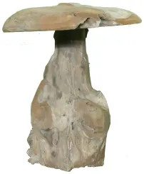 Pilz, Höhe ca. 30 cm. Hergestellt aus Teakholz Wurzel (Plantage). Modell S ist 30cm Höhe und Durchmesser 30cm - 5 kg. 